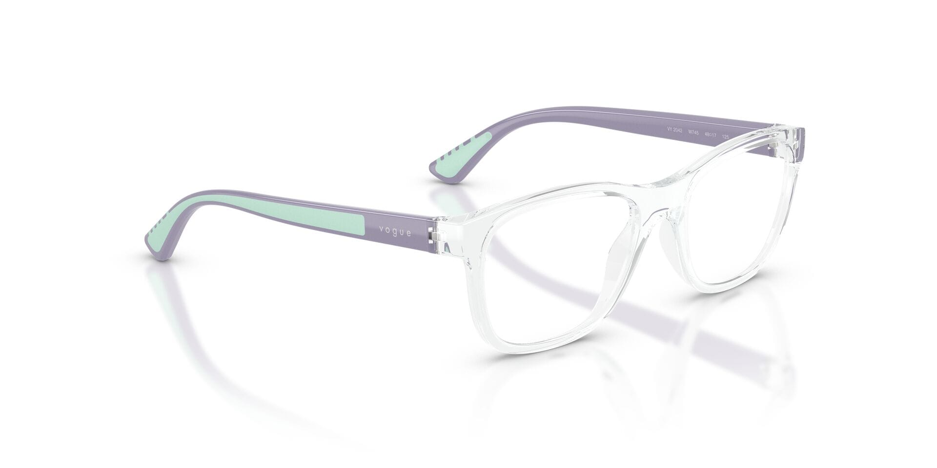 Vogue Junior 0VY2042 Frame Transparent Violet Male Full - Frame — Transparent Violet frame — view 8