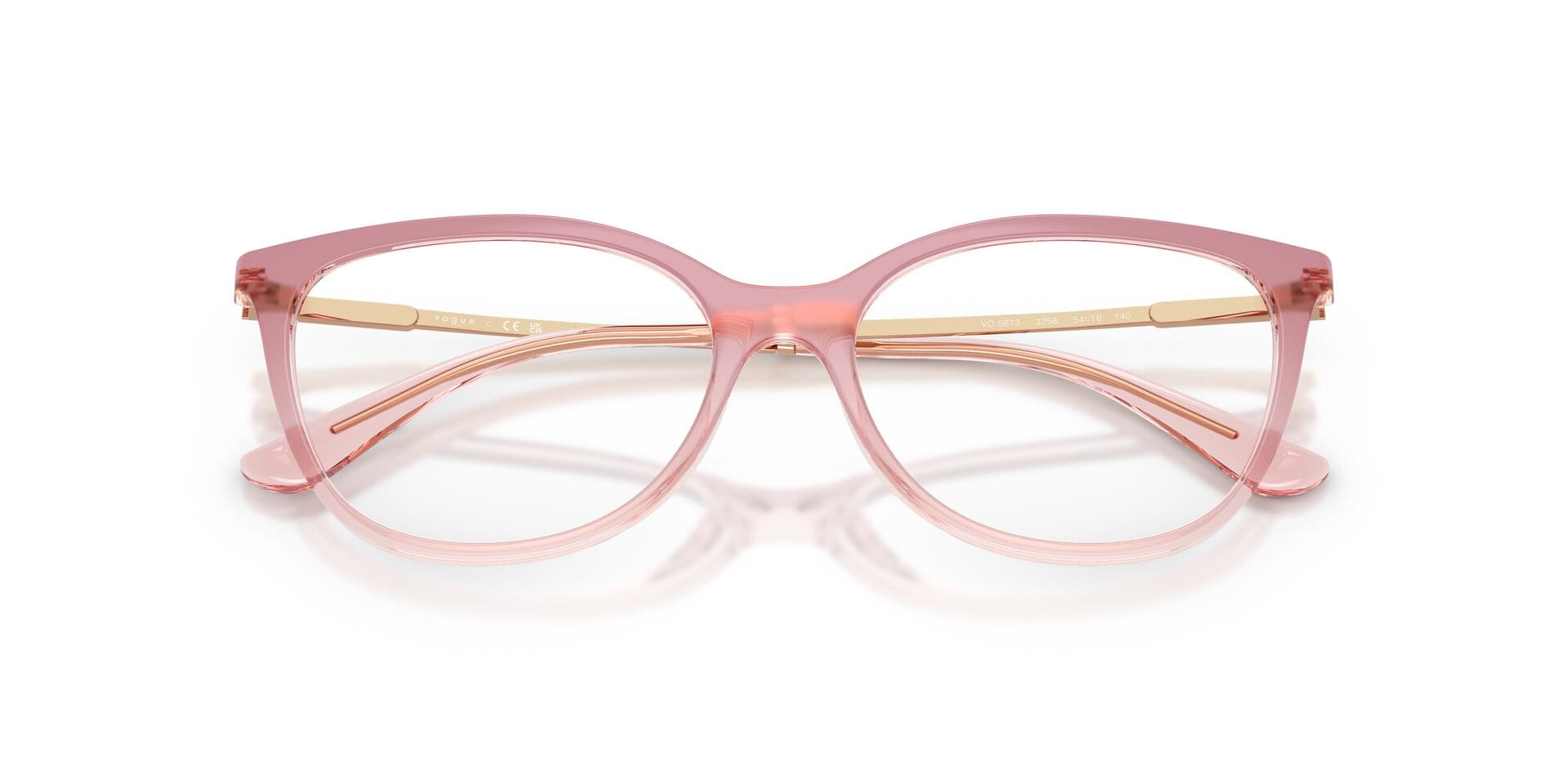 Vogue 0VO5673 Frame Transparent Pink Female Full - Frame — Transparent Pink frame — view 7