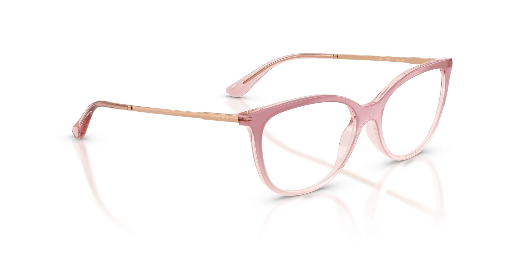 Vogue 0VO5673 Frame Transparent Pink Female Full - Frame — Transparent Pink frame — view 8