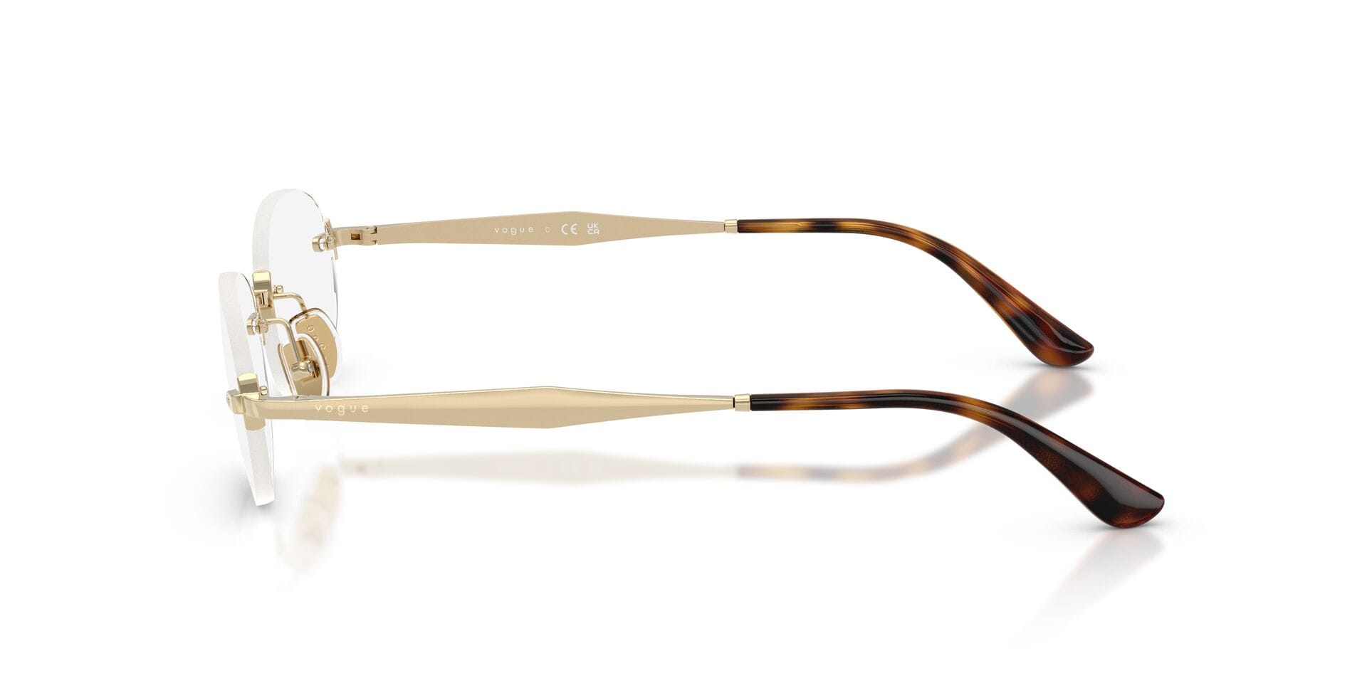 Vogue 0VO4343 Frame Gold Female RimLess Metal Frame — Gold frame — view 5