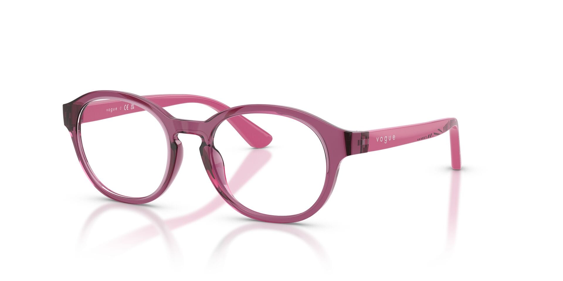 Vogue 0VY2041 Frame Transparent Violet Female Full Shell Frame — Transparent Violet frame — view 2