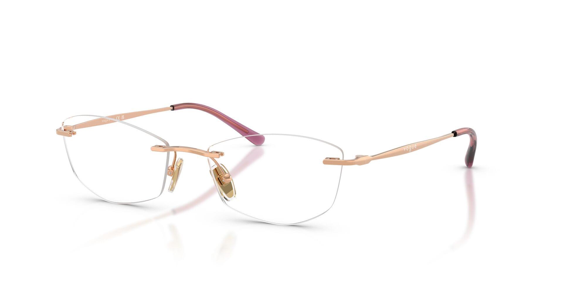 Vogue FR Vogue 0VO4361I Frame Rose Gold Female RimLess Metal Frame — Rose Gold frame — view 2