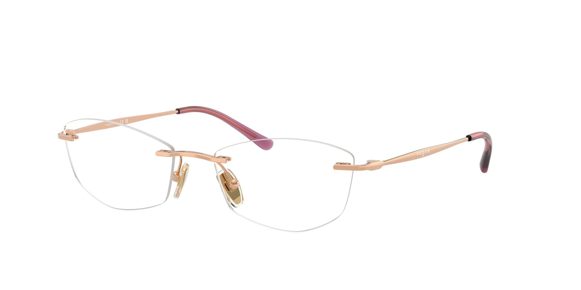Vogue FR Vogue 0VO4361I Frame Rose Gold Female RimLess Metal Frame — Rose Gold frame — view 3