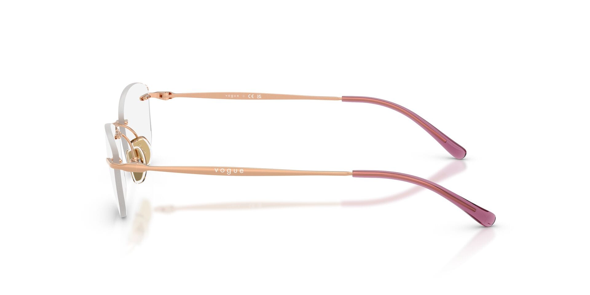 Vogue FR Vogue 0VO4361I Frame Rose Gold Female RimLess Metal Frame — Rose Gold frame — view 5