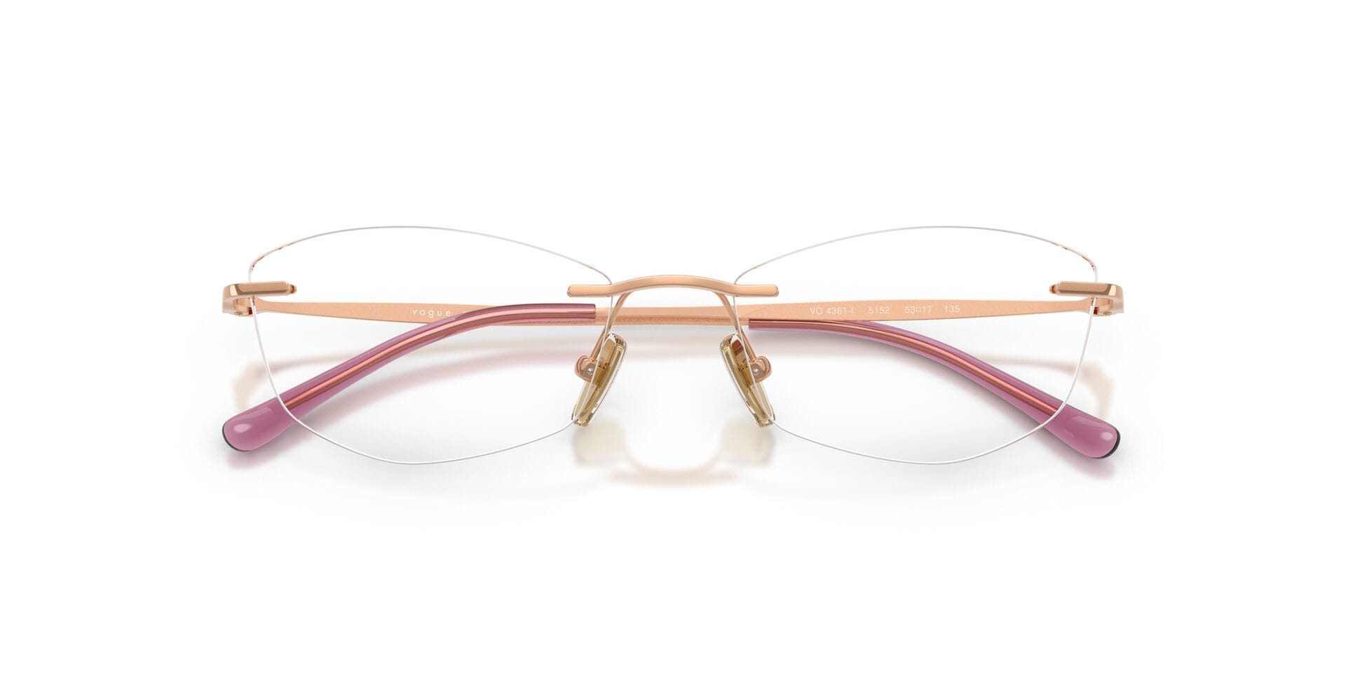 Vogue FR Vogue 0VO4361I Frame Rose Gold Female RimLess Metal Frame — Rose Gold frame — view 7