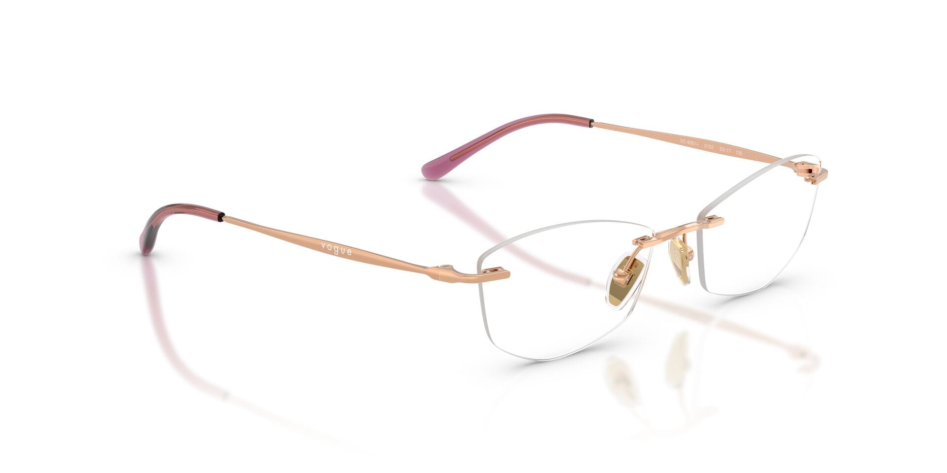 Vogue FR Vogue 0VO4361I Frame Rose Gold Female RimLess Metal Frame — Rose Gold frame — view 8