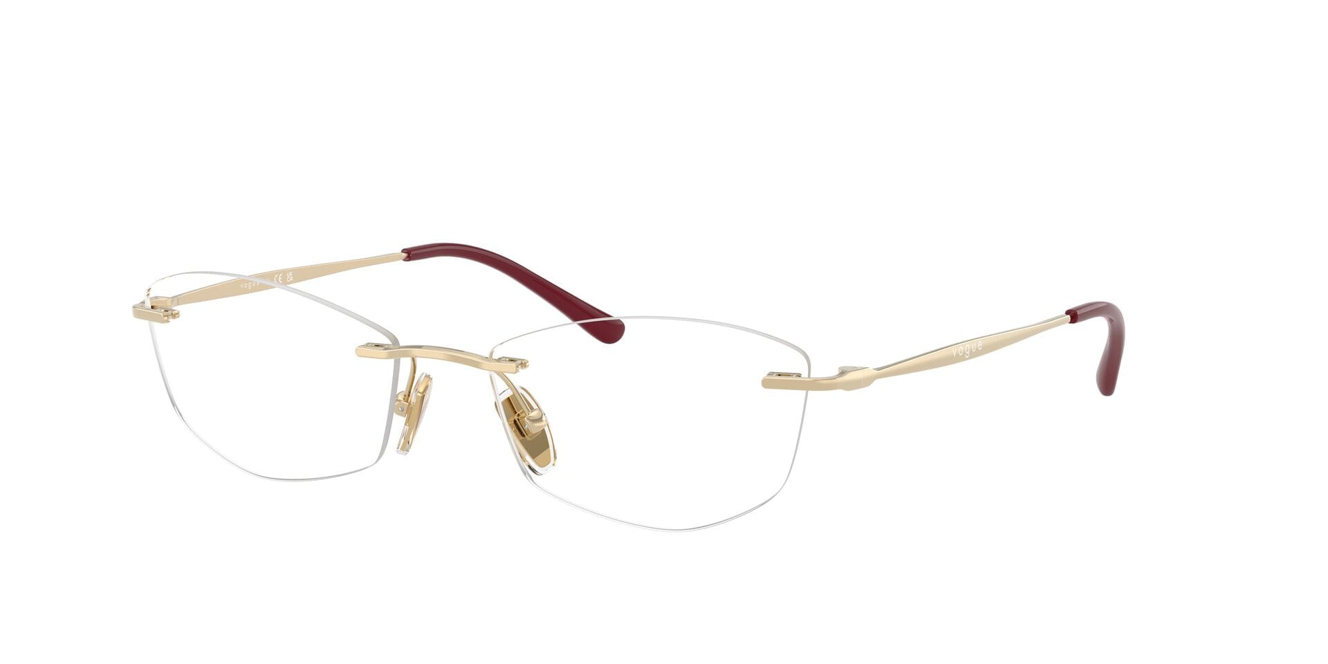 Vogue FR Vogue 0VO4361I Frame Gold Female RimLess Metal Frame — Gold frame — view 3