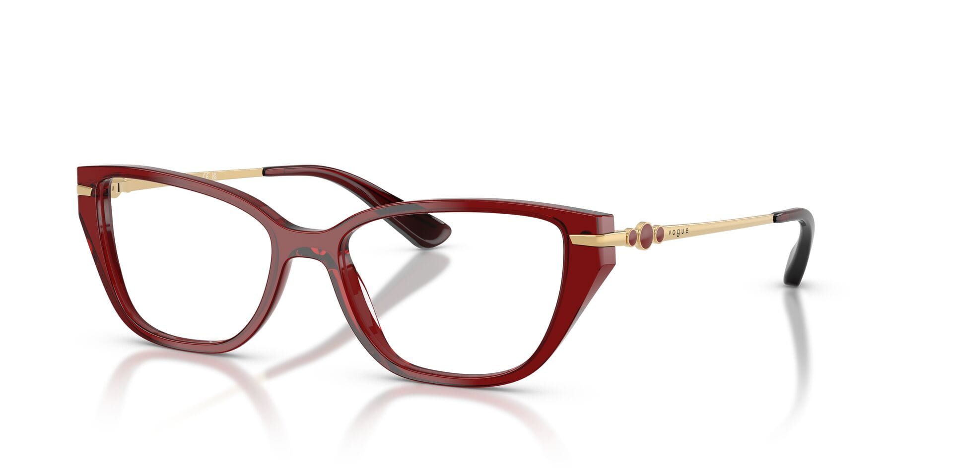 Vogue FR Vogue 0VO4714I Frame Transparent Maroon Female Full Metal Frame — Transparent Maroon frame — view 2