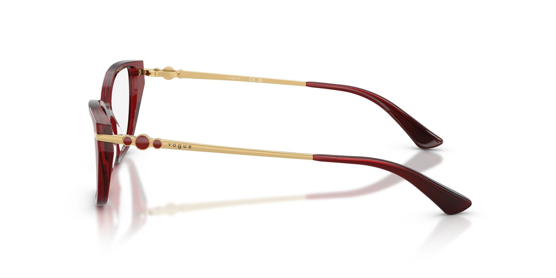 Vogue FR Vogue 0VO4714I Frame Transparent Maroon Female Full Metal Frame — Transparent Maroon frame — view 5