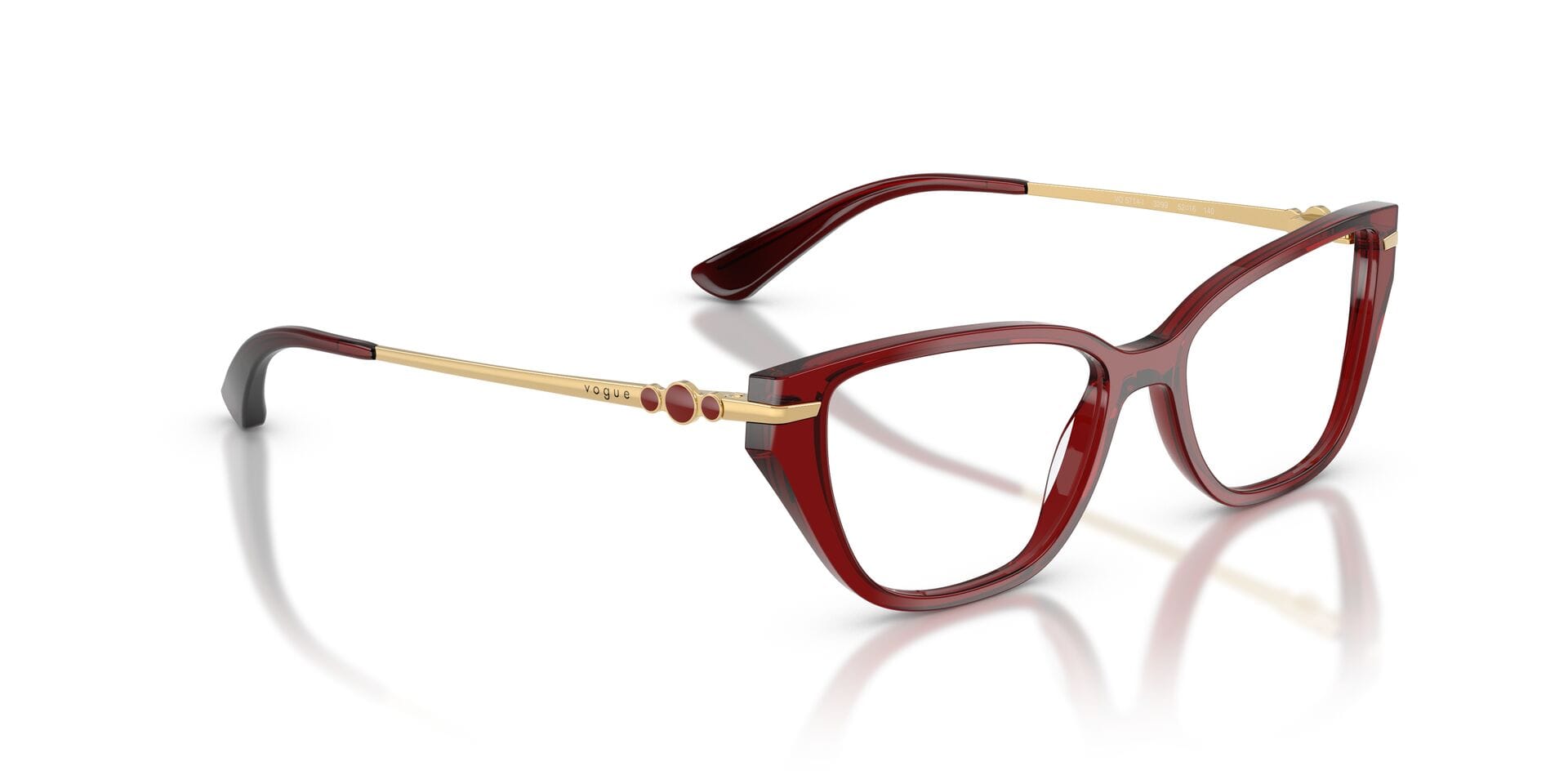 Vogue FR Vogue 0VO4714I Frame Transparent Maroon Female Full Metal Frame — Transparent Maroon frame — view 8