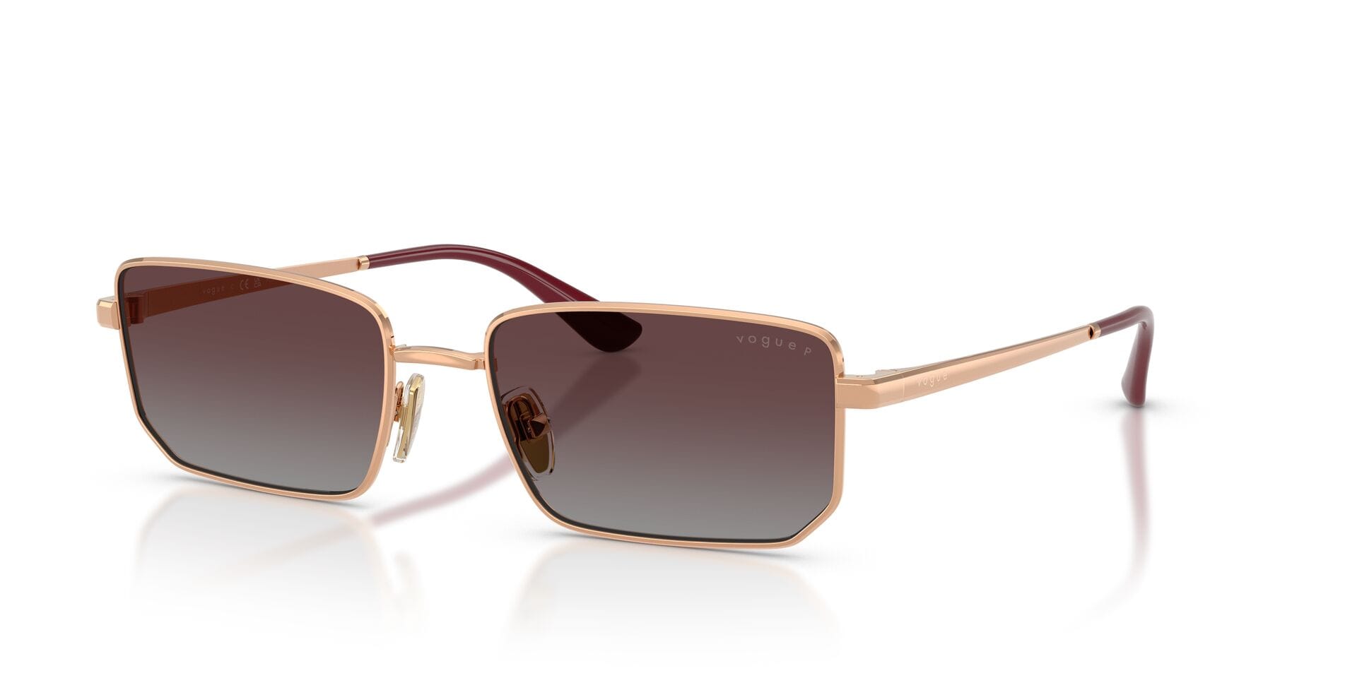 Vogue 0VO4352S Sunglass Rose Gold Female Full Metal Sunglass — Rose Gold frame — view 2