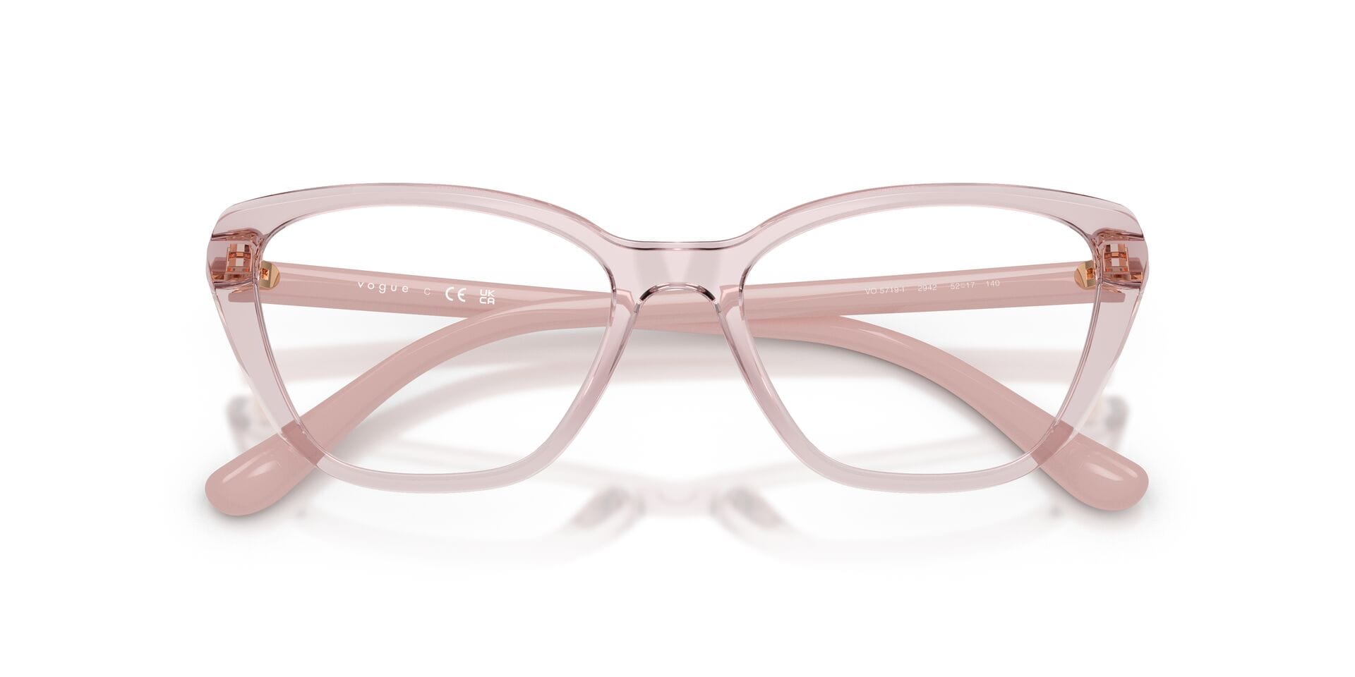 Vogue FR Vogue 0VO5719I Frame Transparent Pink Female Full Shell Frame — Transparent Pink frame — view 7