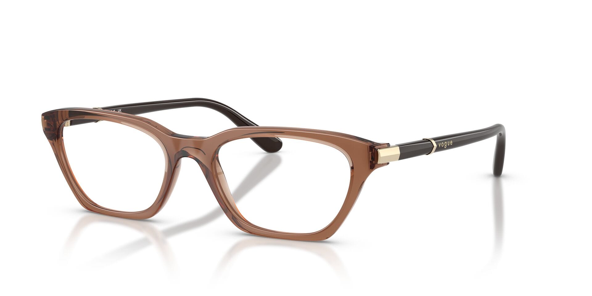 Vogue FR Vogue 0VO5698 Frame Transparent Brown Female Full Shell Frame — Transparent Brown frame — view 2
