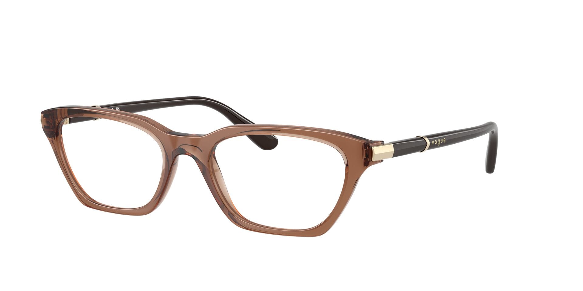 Vogue FR Vogue 0VO5698 Frame Transparent Brown Female Full Shell Frame — Transparent Brown frame — view 3