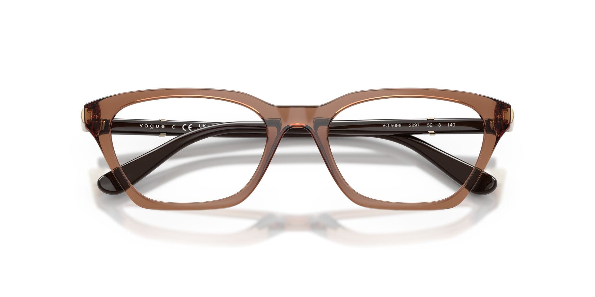 Vogue FR Vogue 0VO5698 Frame Transparent Brown Female Full Shell Frame — Transparent Brown frame — view 7
