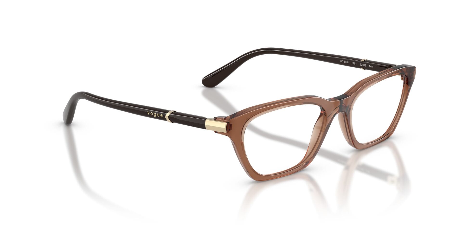 Vogue FR Vogue 0VO5698 Frame Transparent Brown Female Full Shell Frame — Transparent Brown frame — view 8