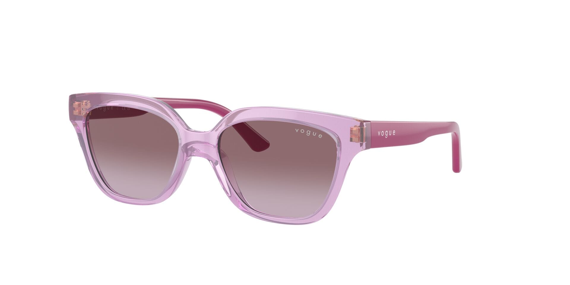 Vogue Junior 0VJ2021 Sunglass Transparent Pink Female Full S Sunglass — Transparent Pink frame — view 3