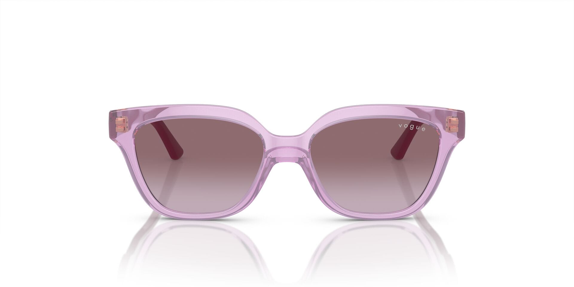 Vogue Junior 0VJ2021 Sunglass Transparent Pink Female Full S Sunglass — Transparent Pink frame — view 4