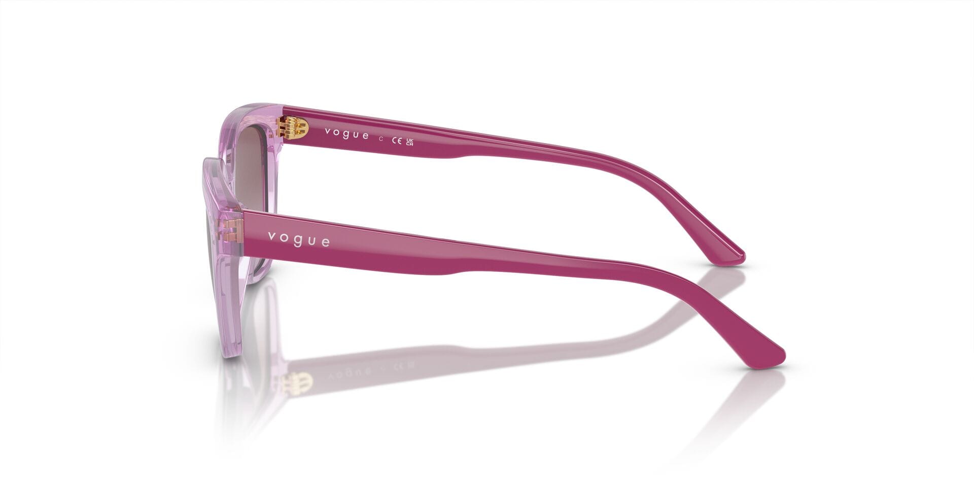 Vogue Junior 0VJ2021 Sunglass Transparent Pink Female Full S Sunglass — Transparent Pink frame — view 5