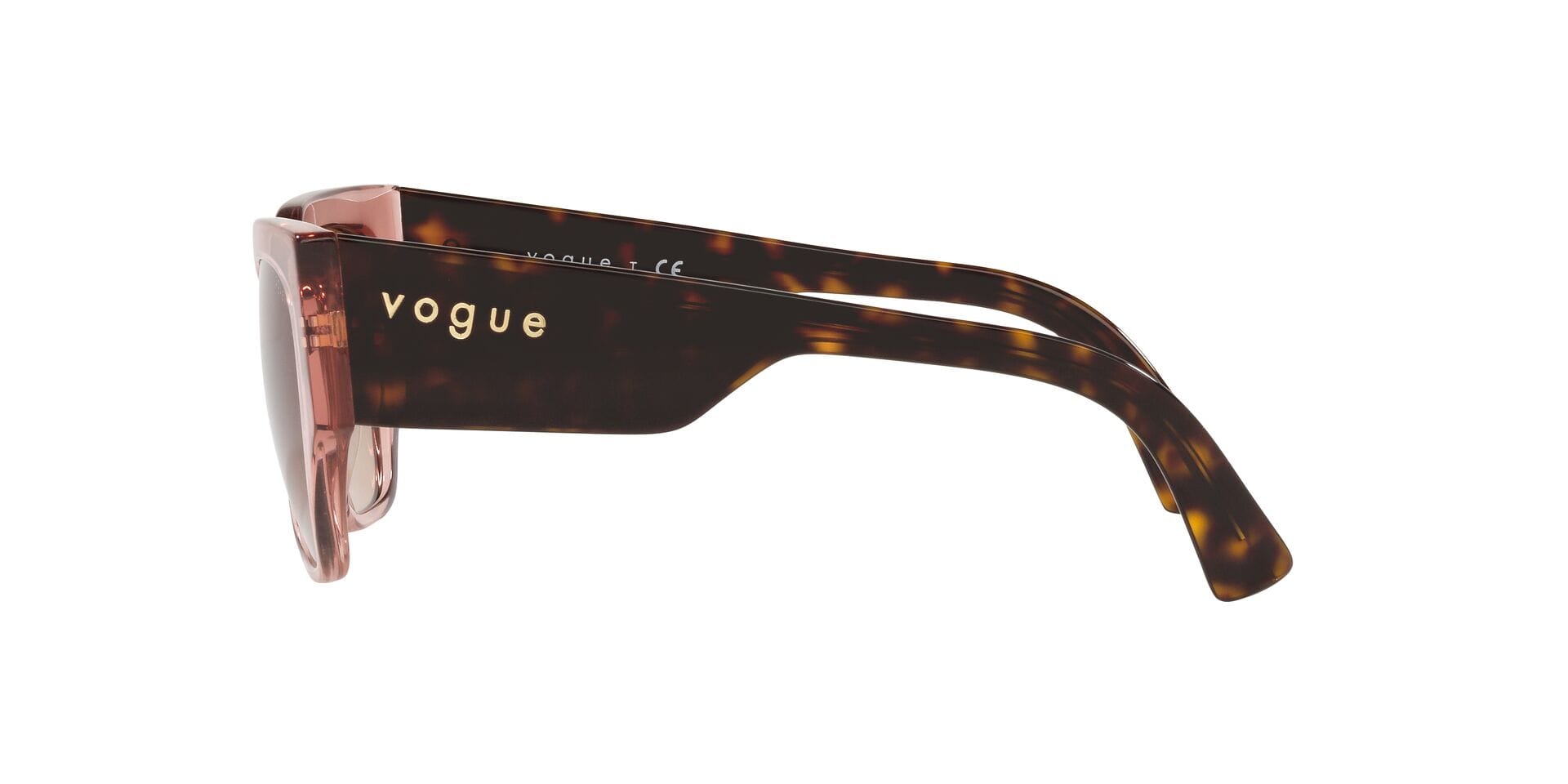 Vogue 0VO5409S Sunglass Transparent Pink Female Full Shell Sunglass — Transparent Pink frame — view 3