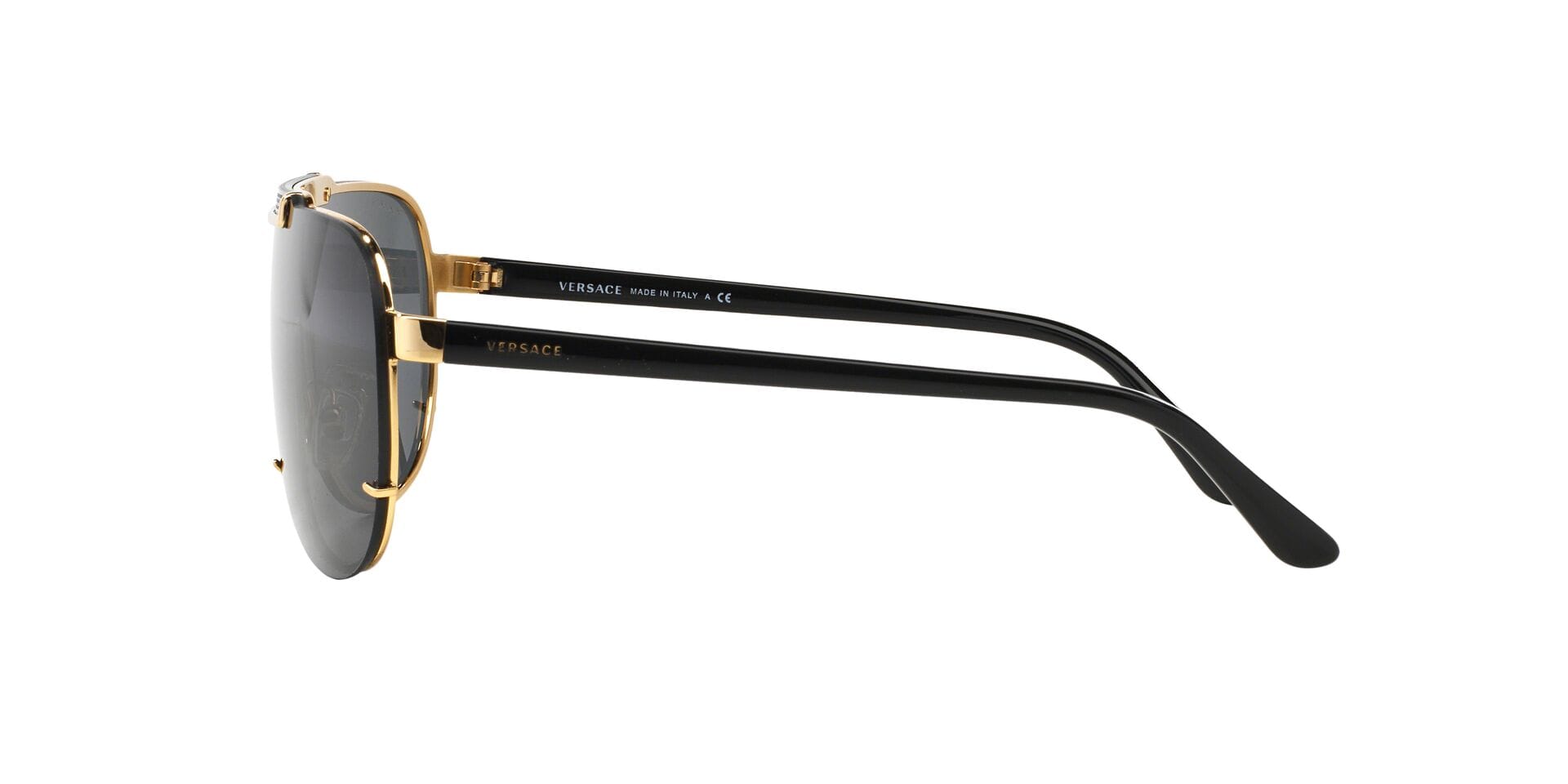 Versace 0VE2140 Sunglass Gold Male RimLess Shell Sunglass — Gold frame — view 3