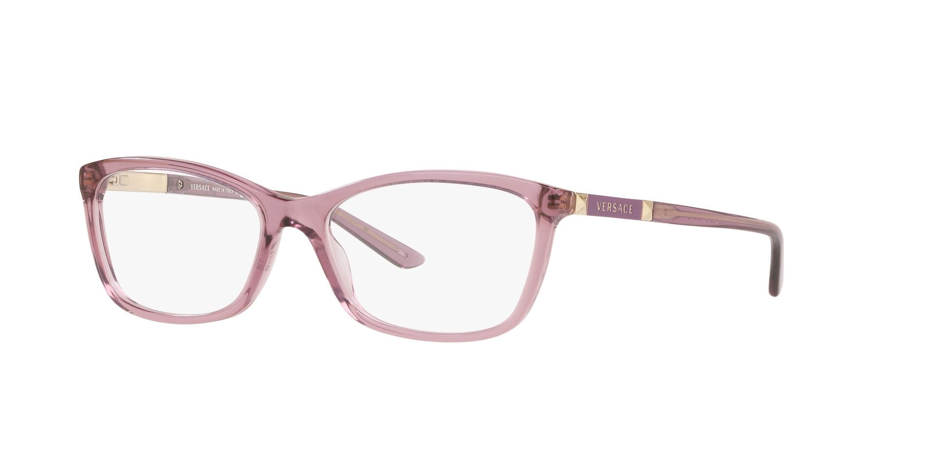 Versace 0VE3186 Frame Transparent Violet Female Full Shell — Transparent Violet frame