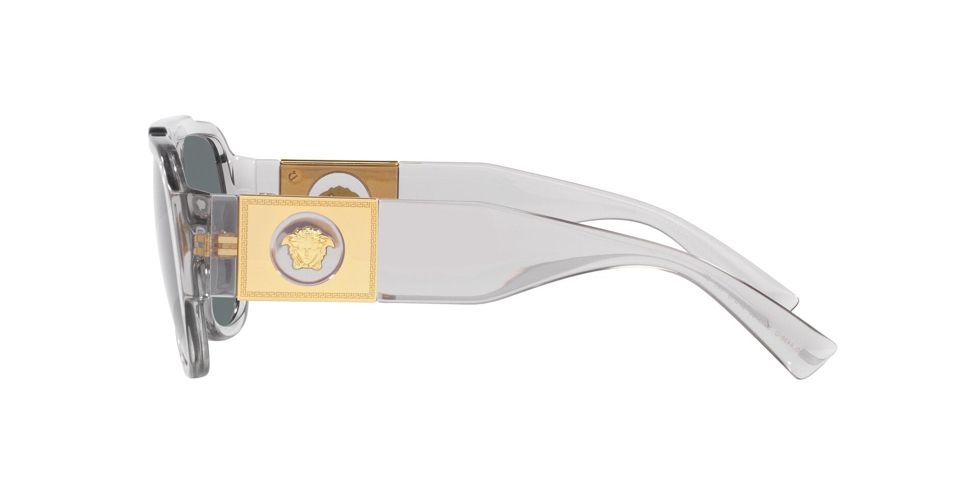 Versace MOD. 4436-U 5305/80 2N 0VE4436U Sunglass Transparent Grey Ma Sunglass — Transparent Grey frame — view 3