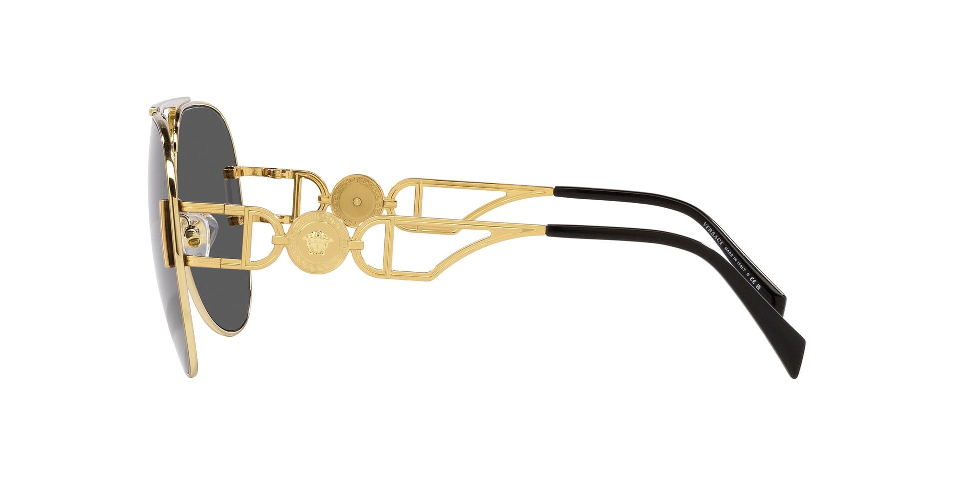 Versace 0VE2255 Sunglass Gold Female Full Metal Sunglass — Gold frame — view 3