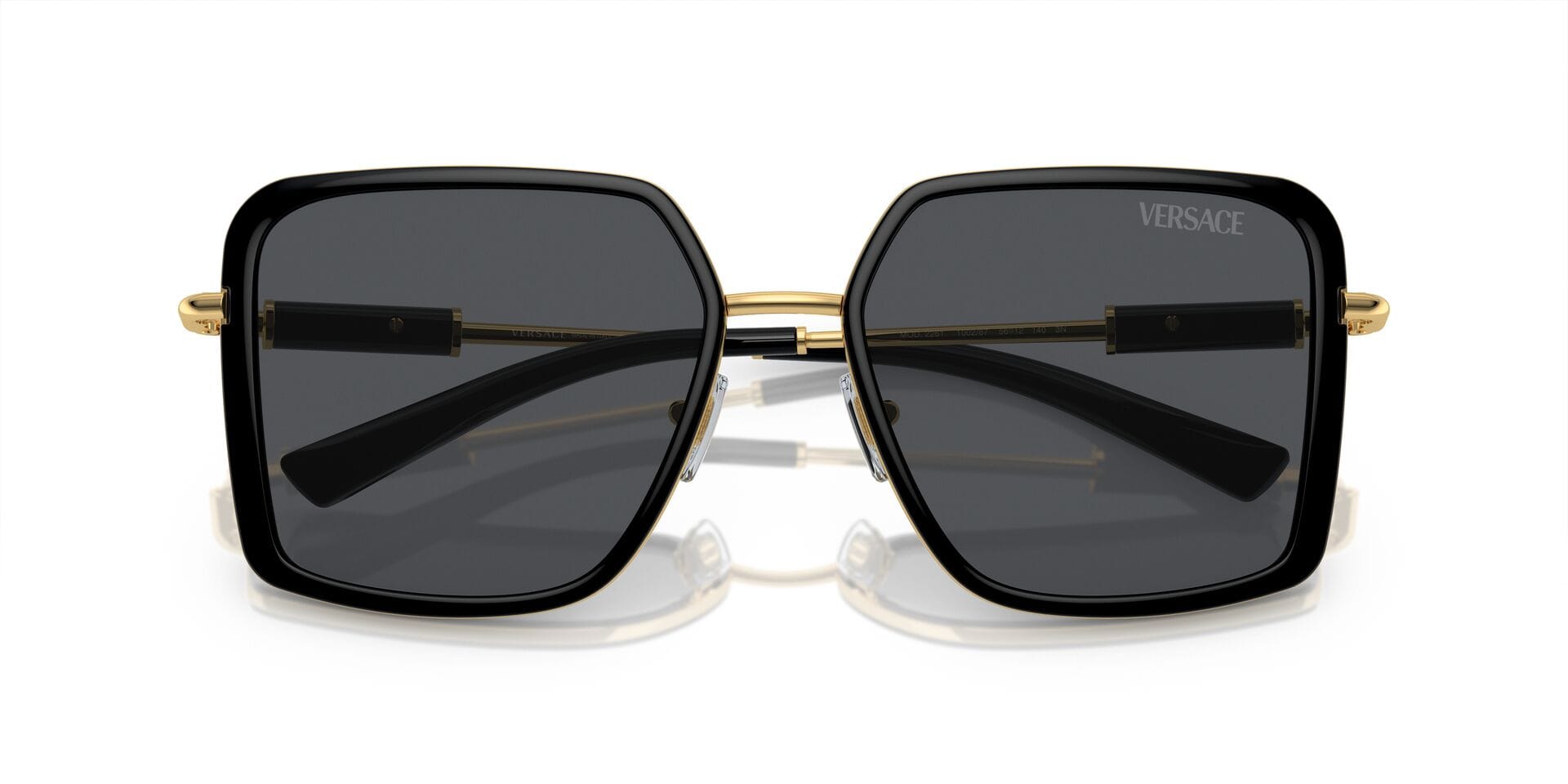 Versace 0VE2261 Sunglass Black Female Full Metal Sunglass — Black frame — view 5