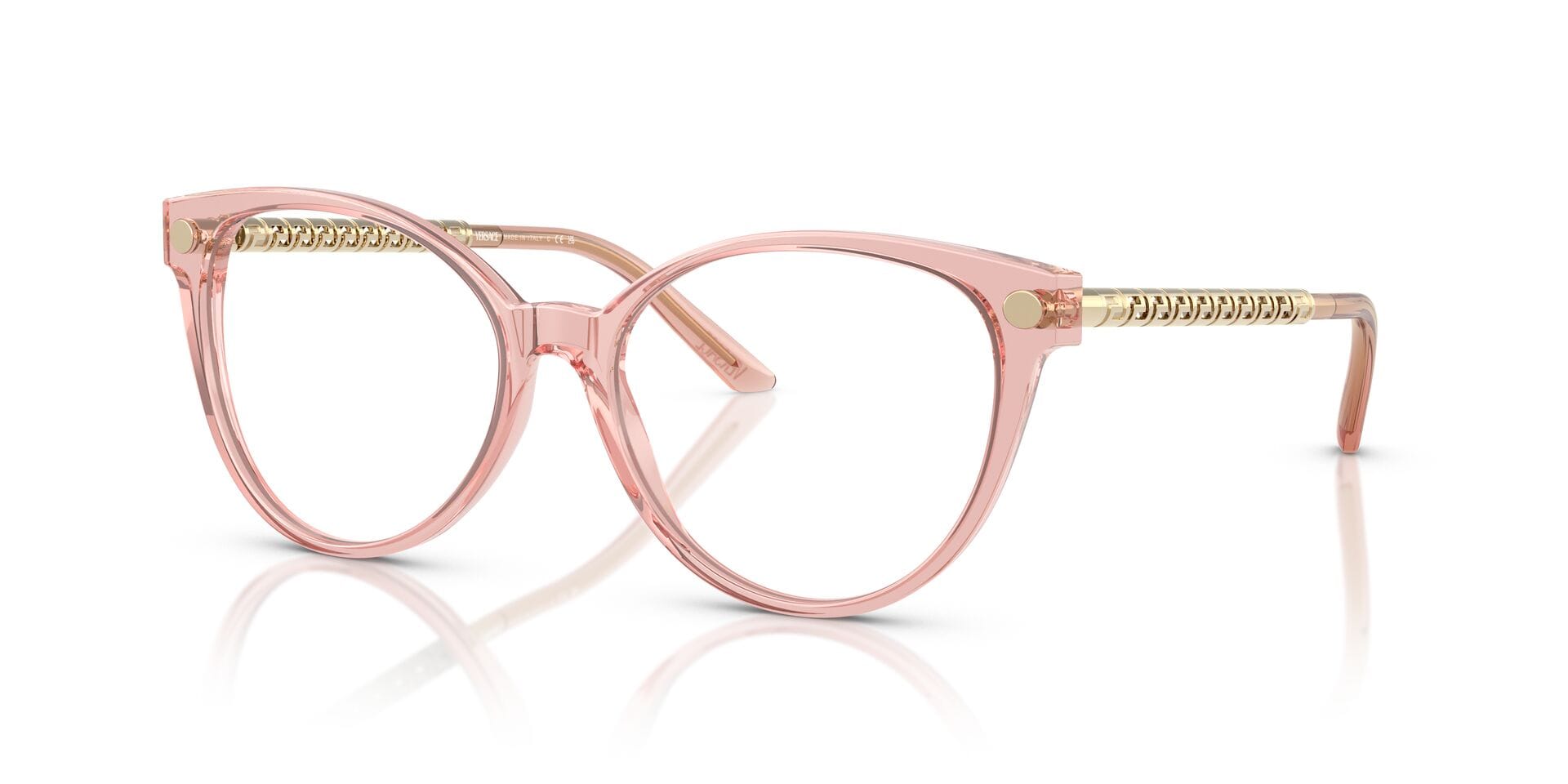 Versace 0VE3353 Frame Transparent Pink Female Full Metal — Transparent Pink frame