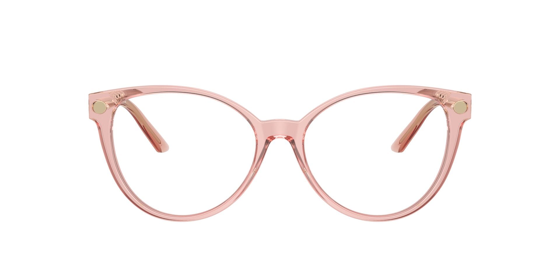 Versace 0VE3353 Frame Transparent Pink Female Full Metal Frame — Transparent Pink frame — view 2