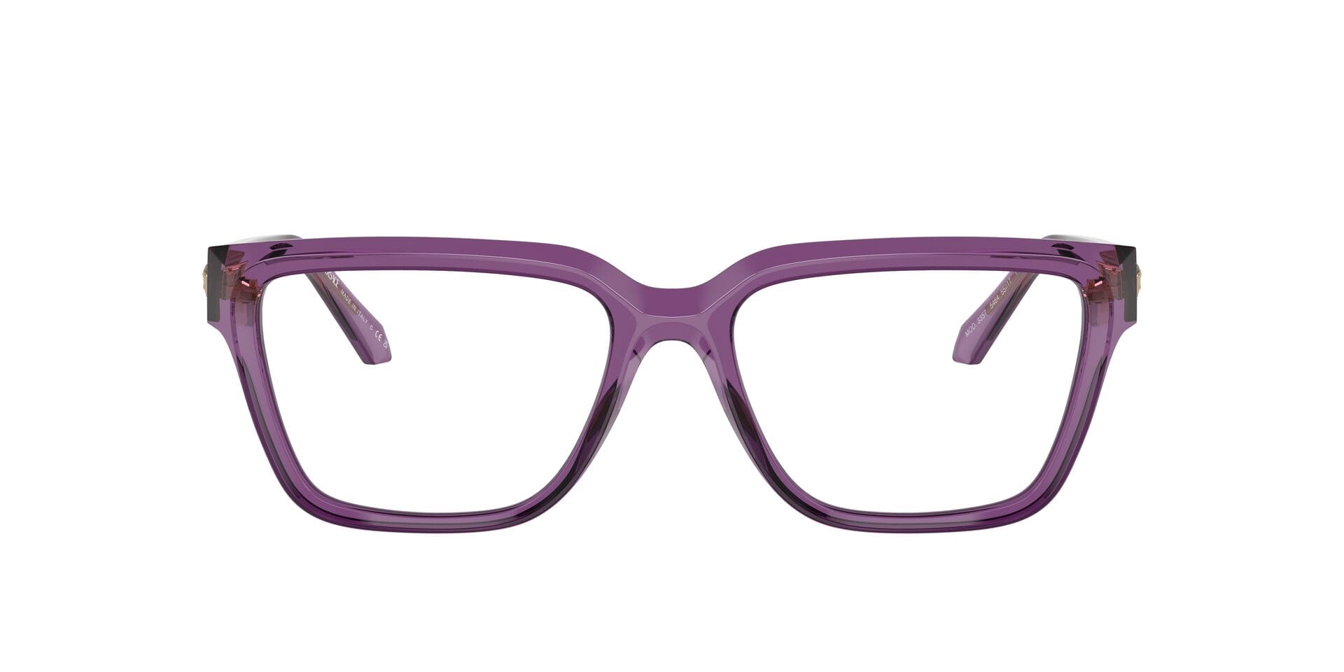Versace 0VE3357 Frame Transparent Violet Female Full Shell Frame — Transparent Violet frame — view 2