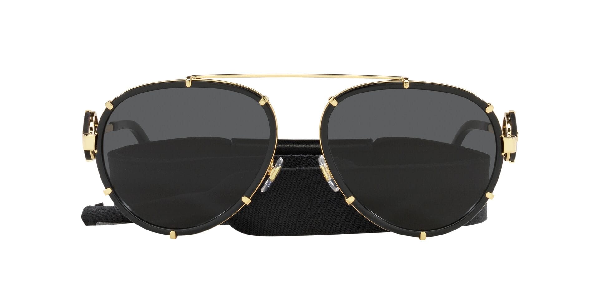 Versace 0VE2232 Sunglass Black Female Shell Metal Sunglass — Black frame — view 2