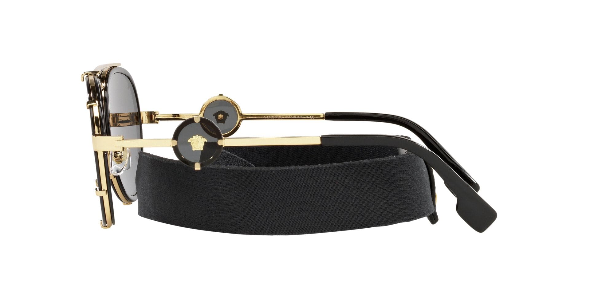 Versace 0VE2232 Sunglass Black Female Shell Metal Sunglass — Black frame — view 3