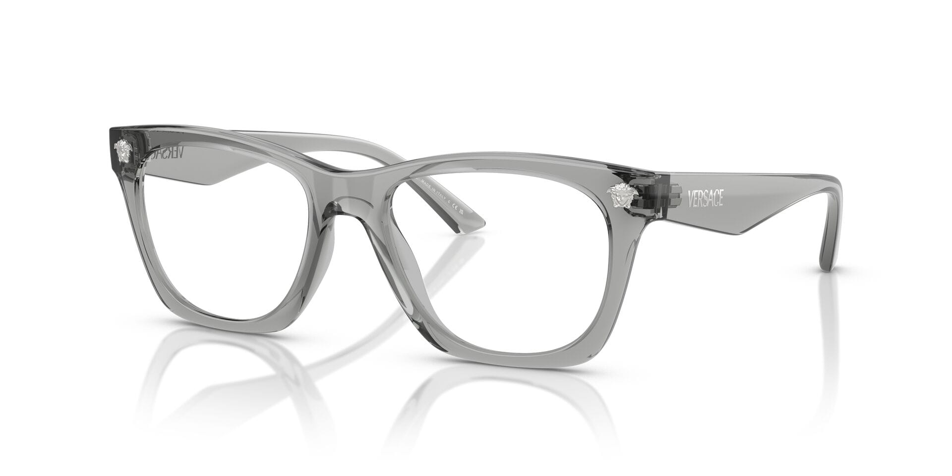 Versace 0VE3363U Frame Transparent Grey Male Full Shell — Transparent Grey frame