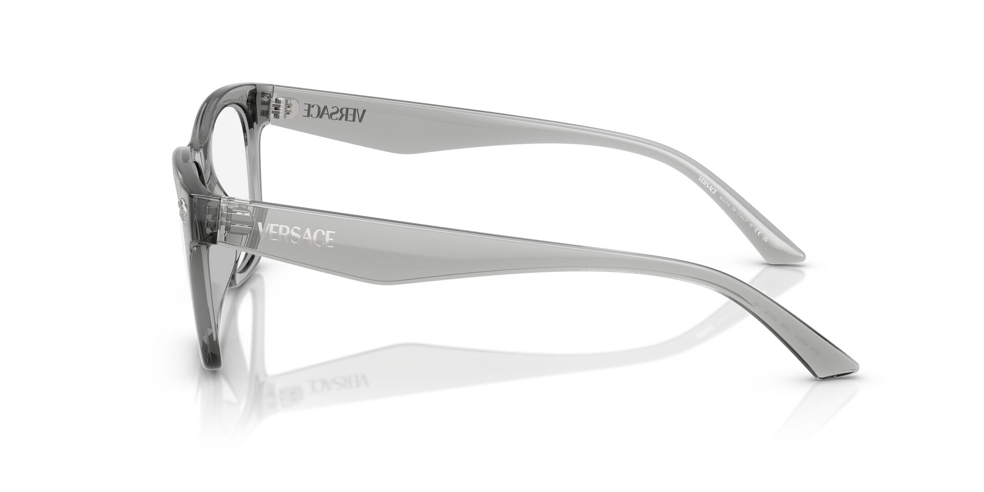 Versace 0VE3363U Frame Transparent Grey Male Full Shell Frame — Transparent Grey frame — view 4