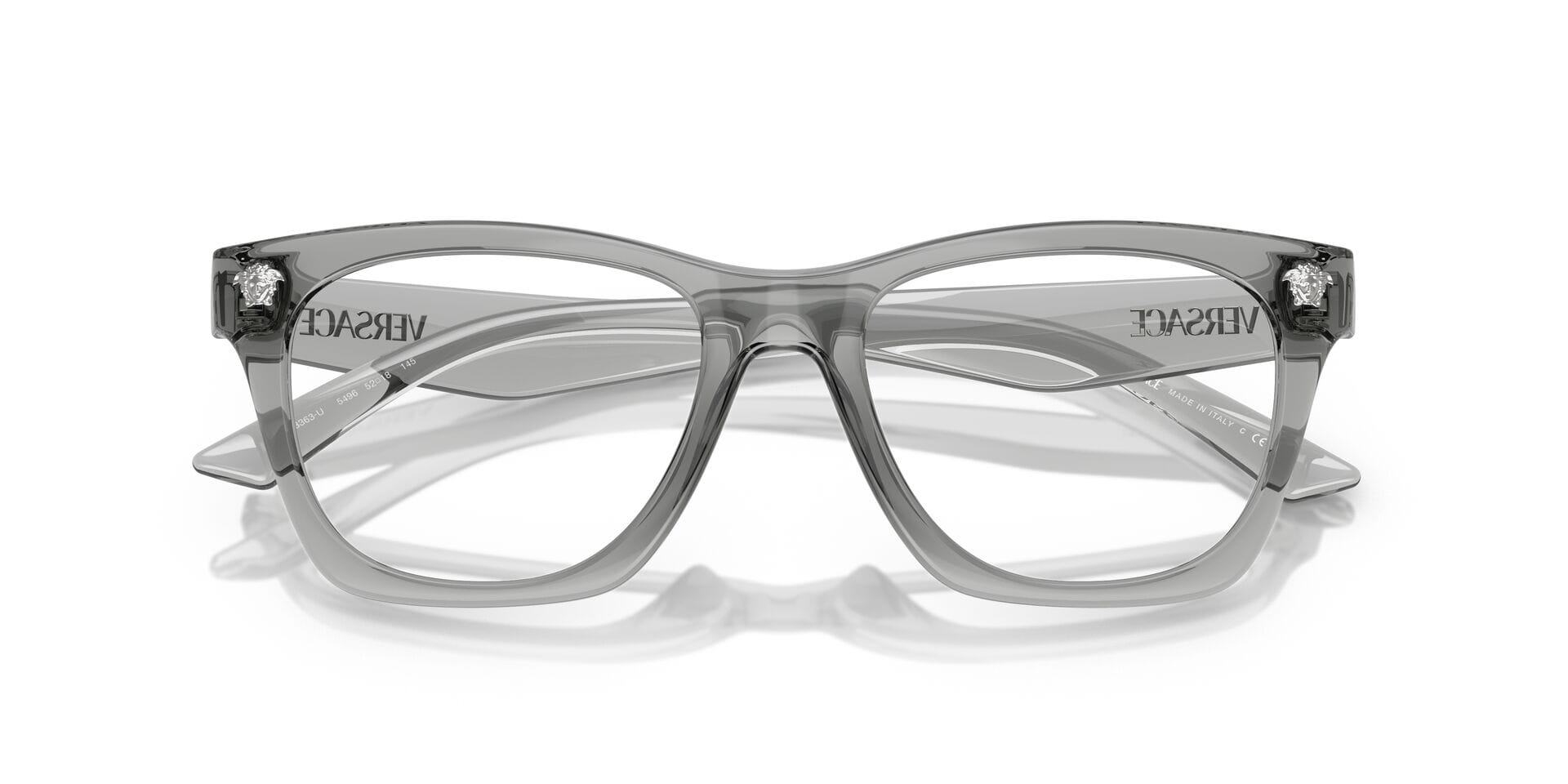 Versace 0VE3363U Frame Transparent Grey Male Full Shell Frame — Transparent Grey frame — view 5