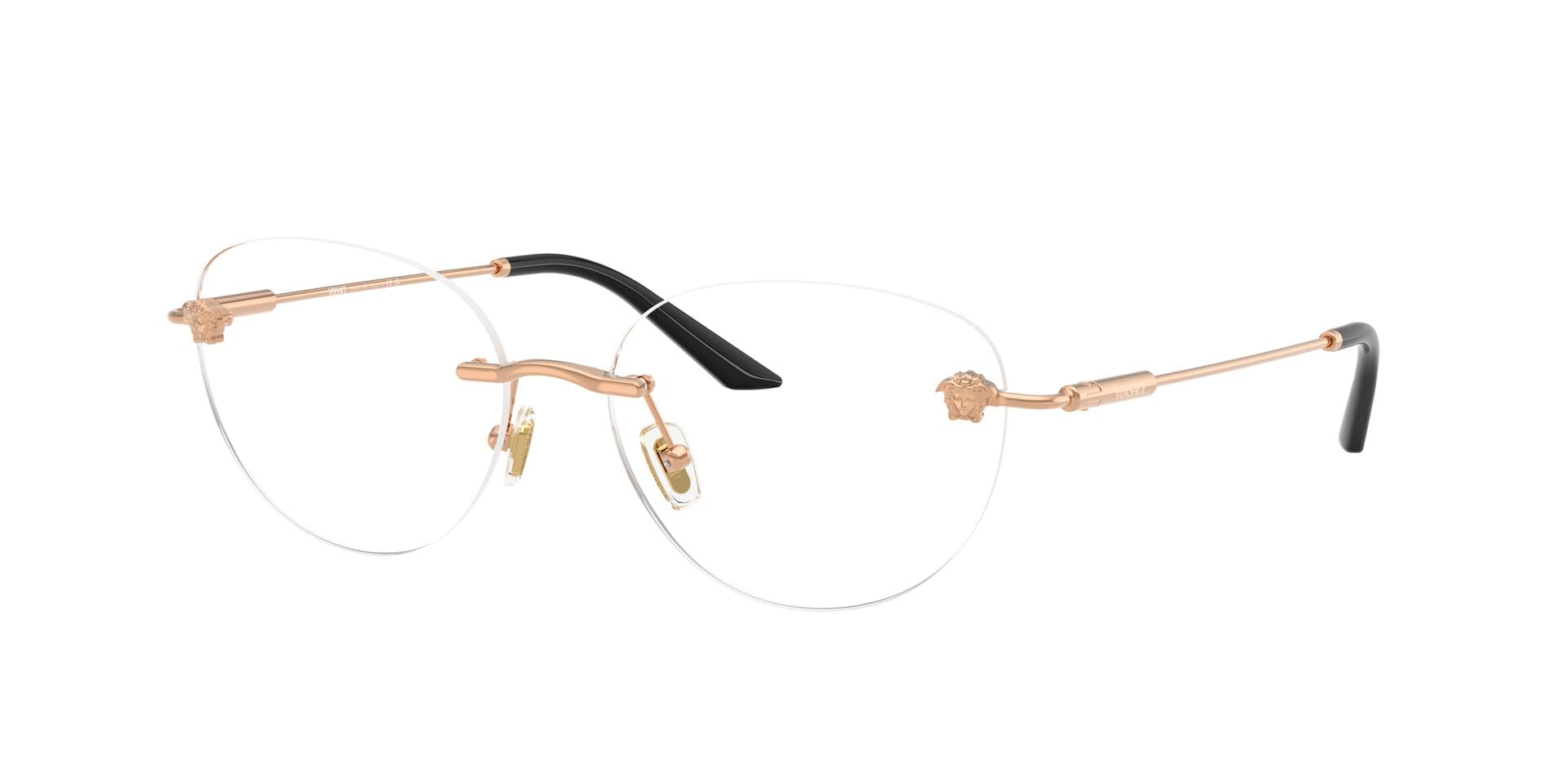 Versace 0VE1305 Frame Rose Gold Female RimLess Metal Frame — Rose Gold frame — view 3