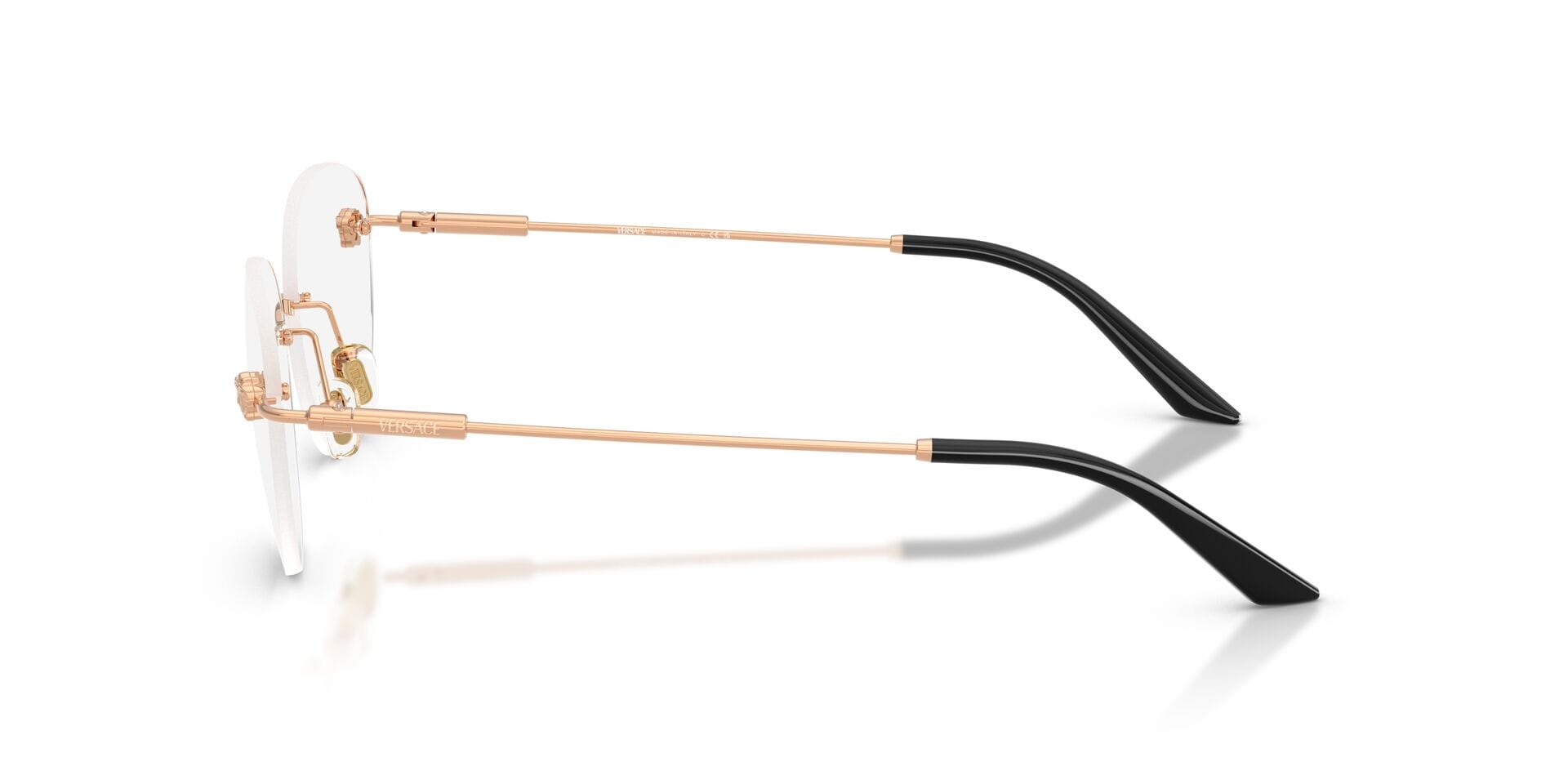 Versace 0VE1305 Frame Rose Gold Female RimLess Metal Frame — Rose Gold frame — view 5