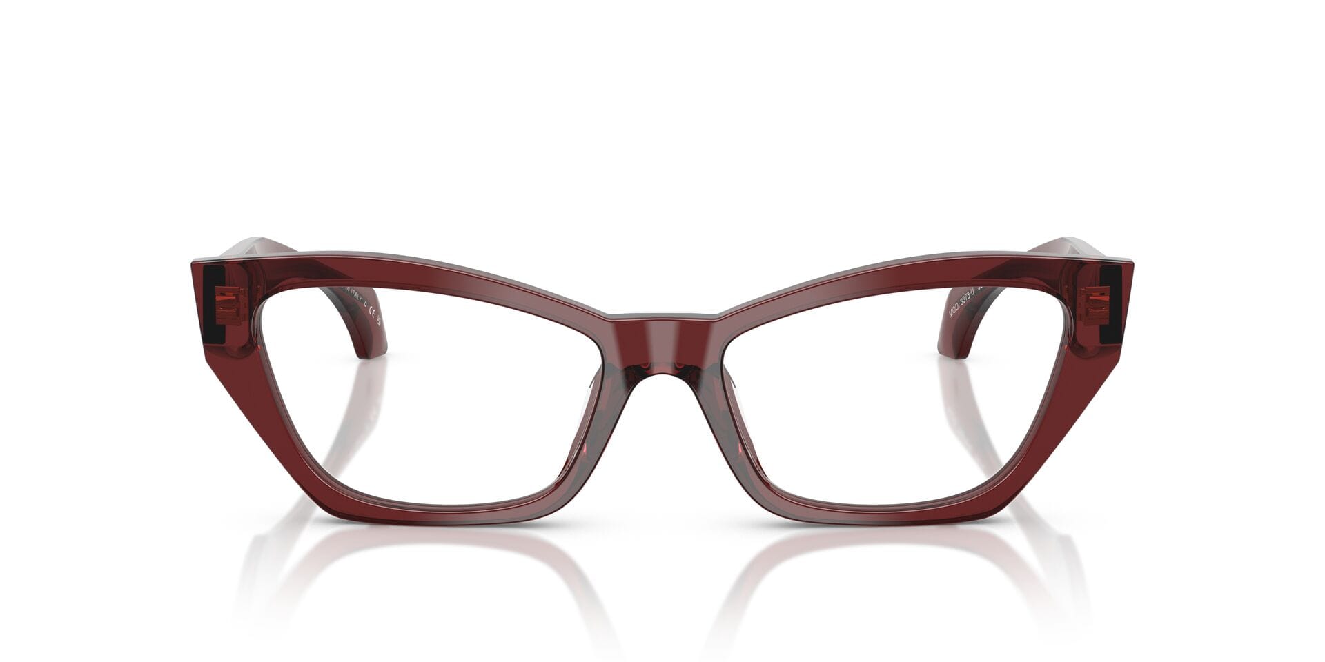 Versace 0VE3373U Frame Transparent Maroon Female Full Shell Frame — Transparent Maroon frame — view 3