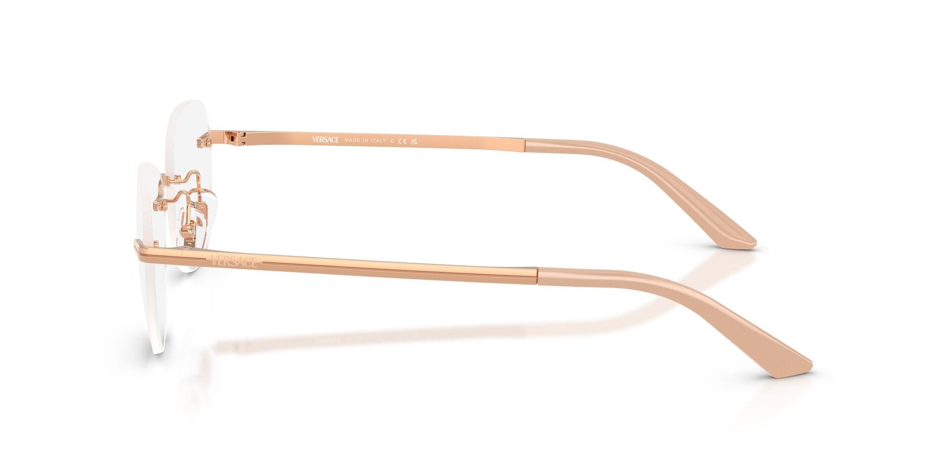 Versace 0VE1314D Frame Rose Gold Female RimLess Metal Frame — Rose Gold frame — view 5