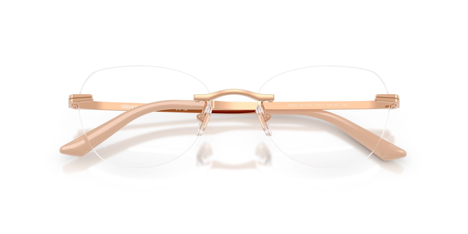 Versace 0VE1314D Frame Rose Gold Female RimLess Metal Frame — Rose Gold frame — view 7