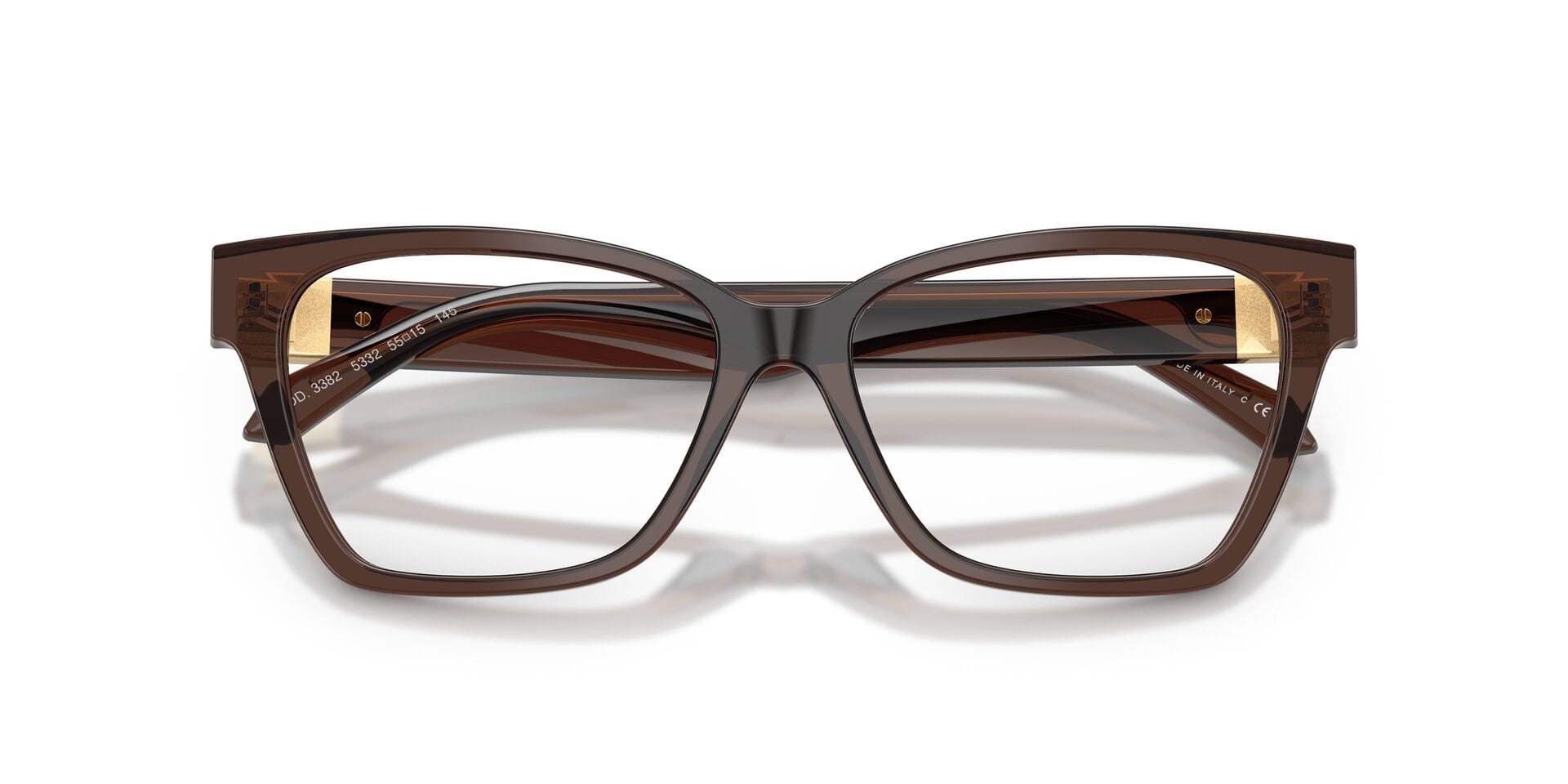 Versace 0VE3382 Frame Transparent Brown Female Full Shell Frame — Transparent Brown frame — view 7