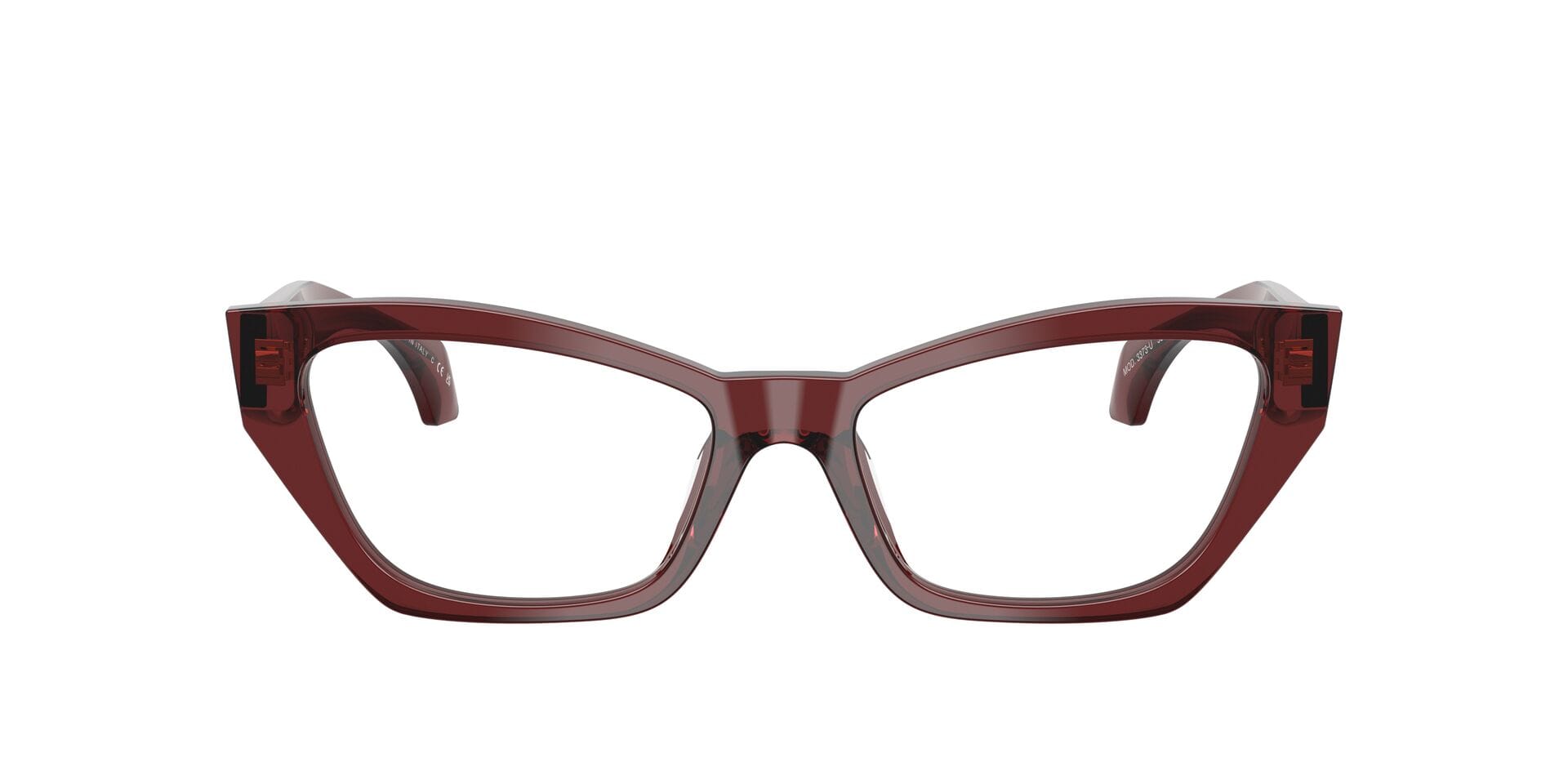 Versace 0VE3373U Frame Transparent Maroon Female Full Shell Frame — Transparent Maroon frame — alternate view