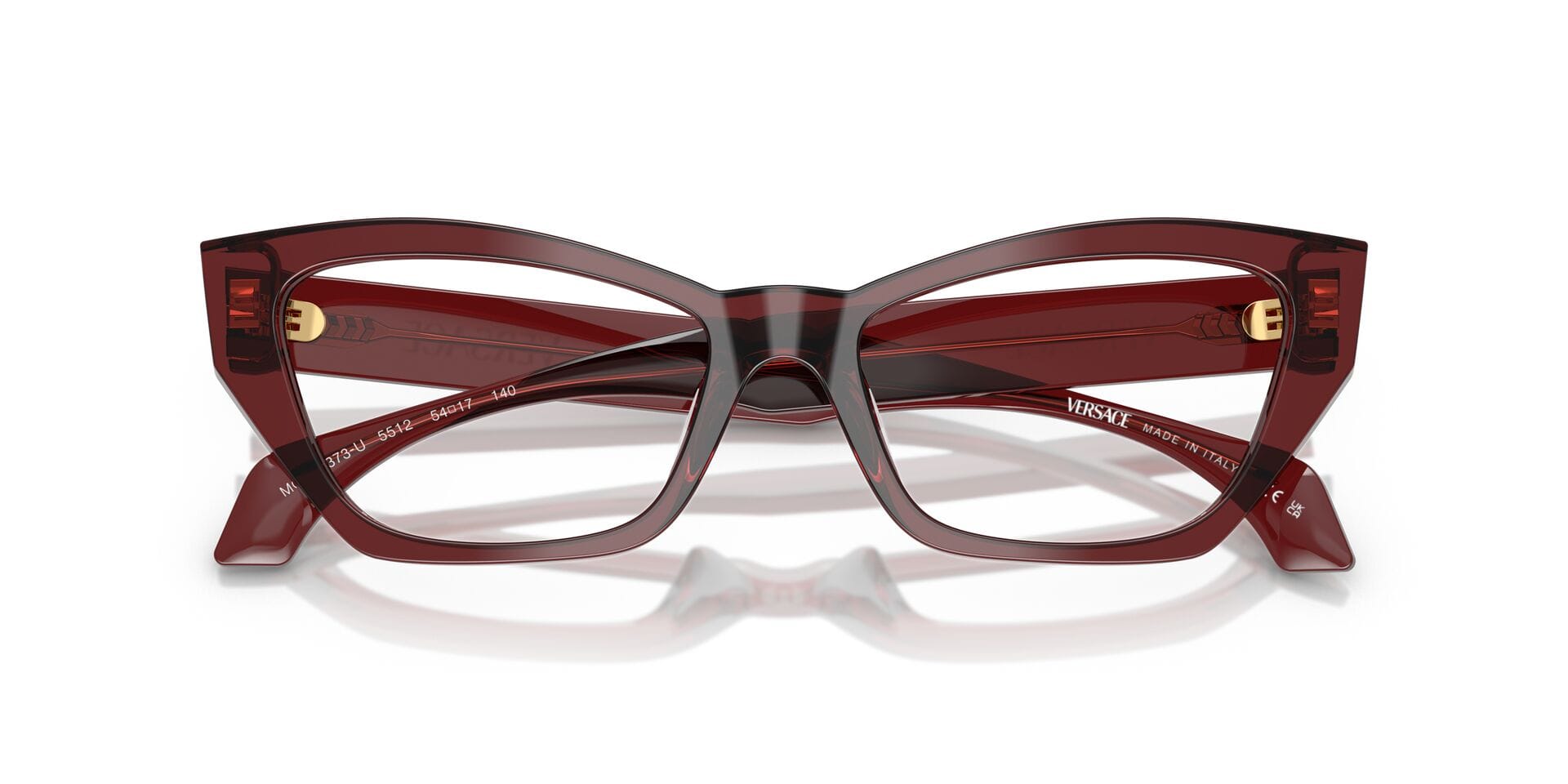 Versace 0VE3373U Frame Transparent Maroon Female Full Shell Frame — Transparent Maroon frame — view 7