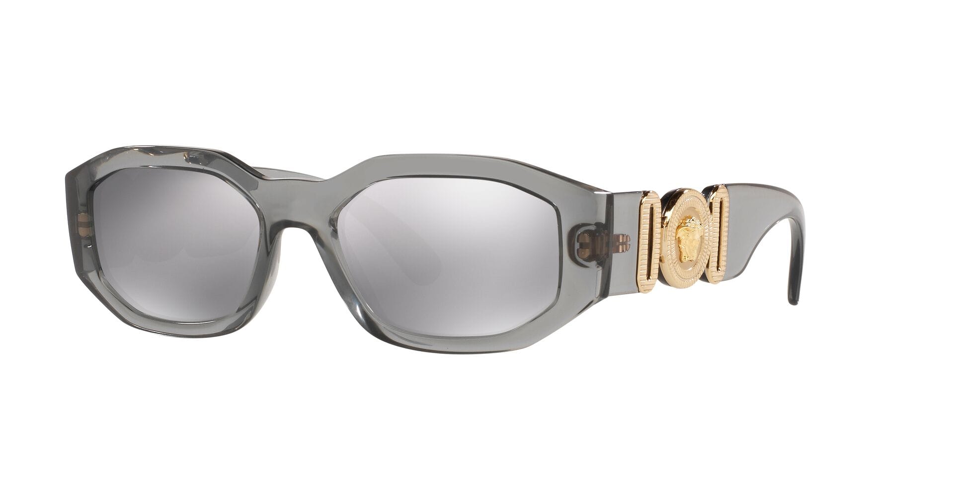 Versace 0VE4361 Sunglass Transparent Grey Female Full Shell Sunglass — Transparent Grey frame — alternate view