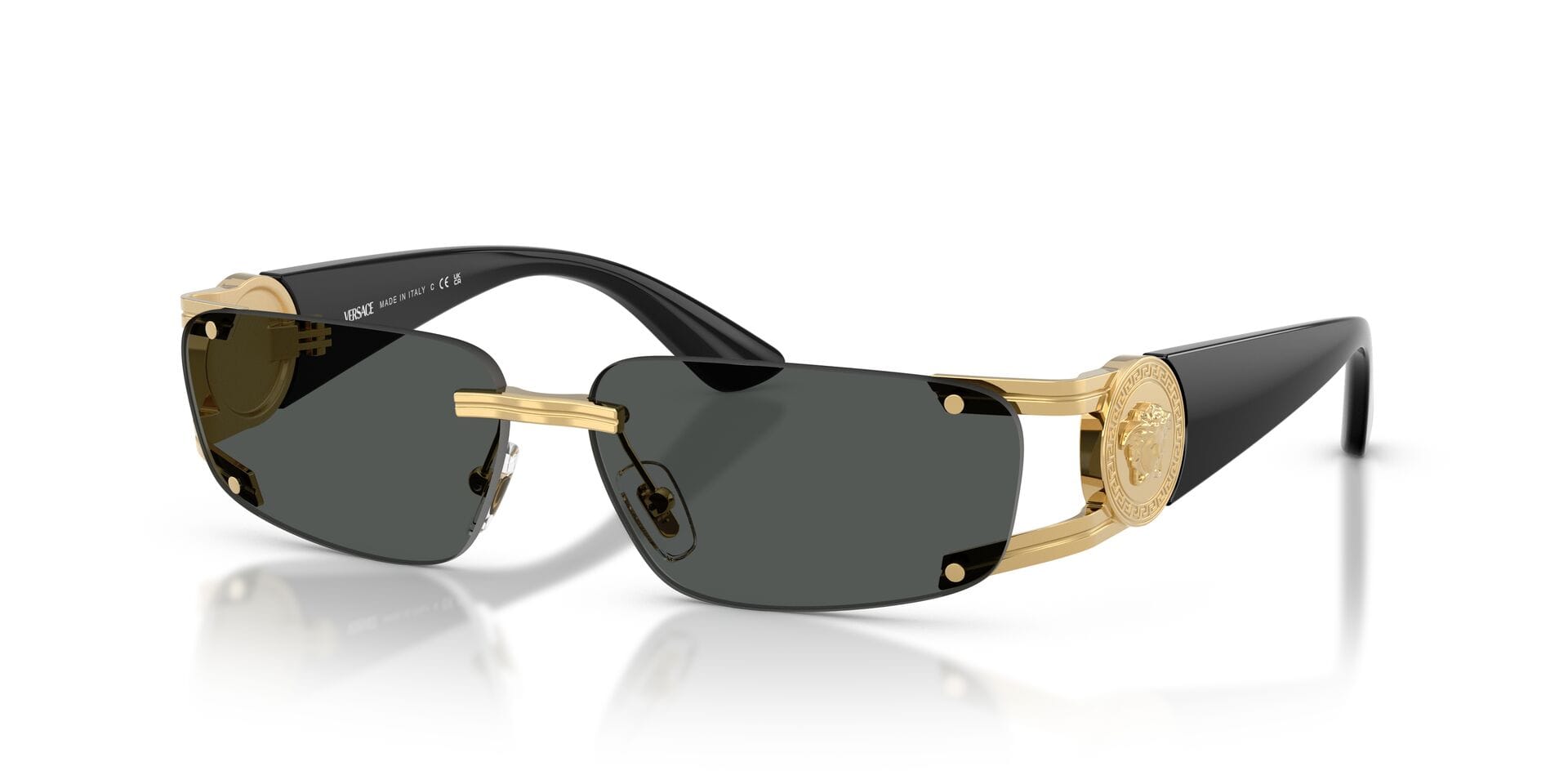 Versace 0VE2291 Sunglass Gold Male RimLess Shell Sunglass — Gold frame — view 2