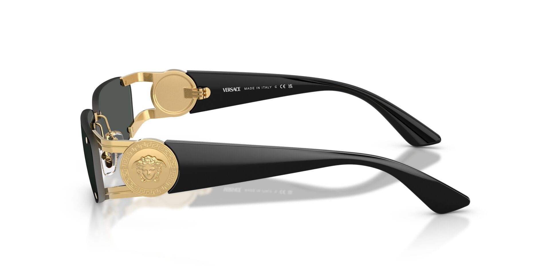 Versace 0VE2291 Sunglass Gold Male RimLess Shell Sunglass — Gold frame — view 5