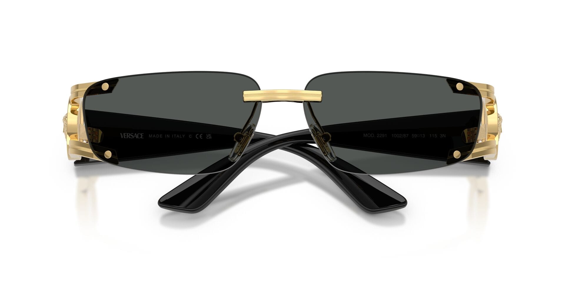 Versace 0VE2291 Sunglass Gold Male RimLess Shell Sunglass — Gold frame — view 7