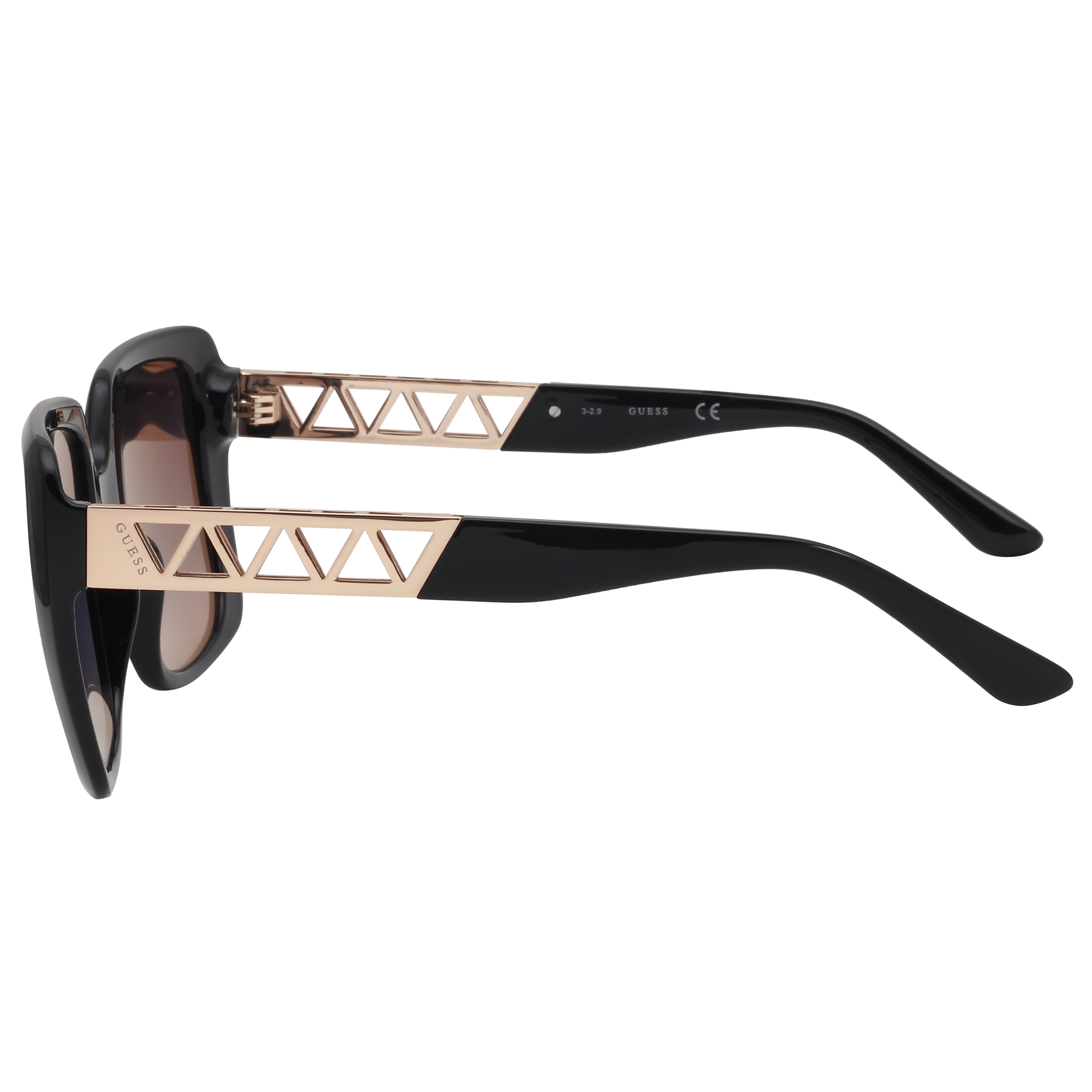Guess GU7689 Sunglass Black Female Full Metal with Shell Sunglass — view 3